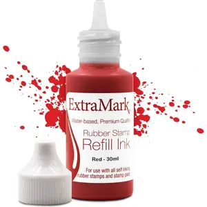 Premium Stamp Refill Ink for Self-Inking Stamps and Stamp Pads, 30 ml, Red Color Ink