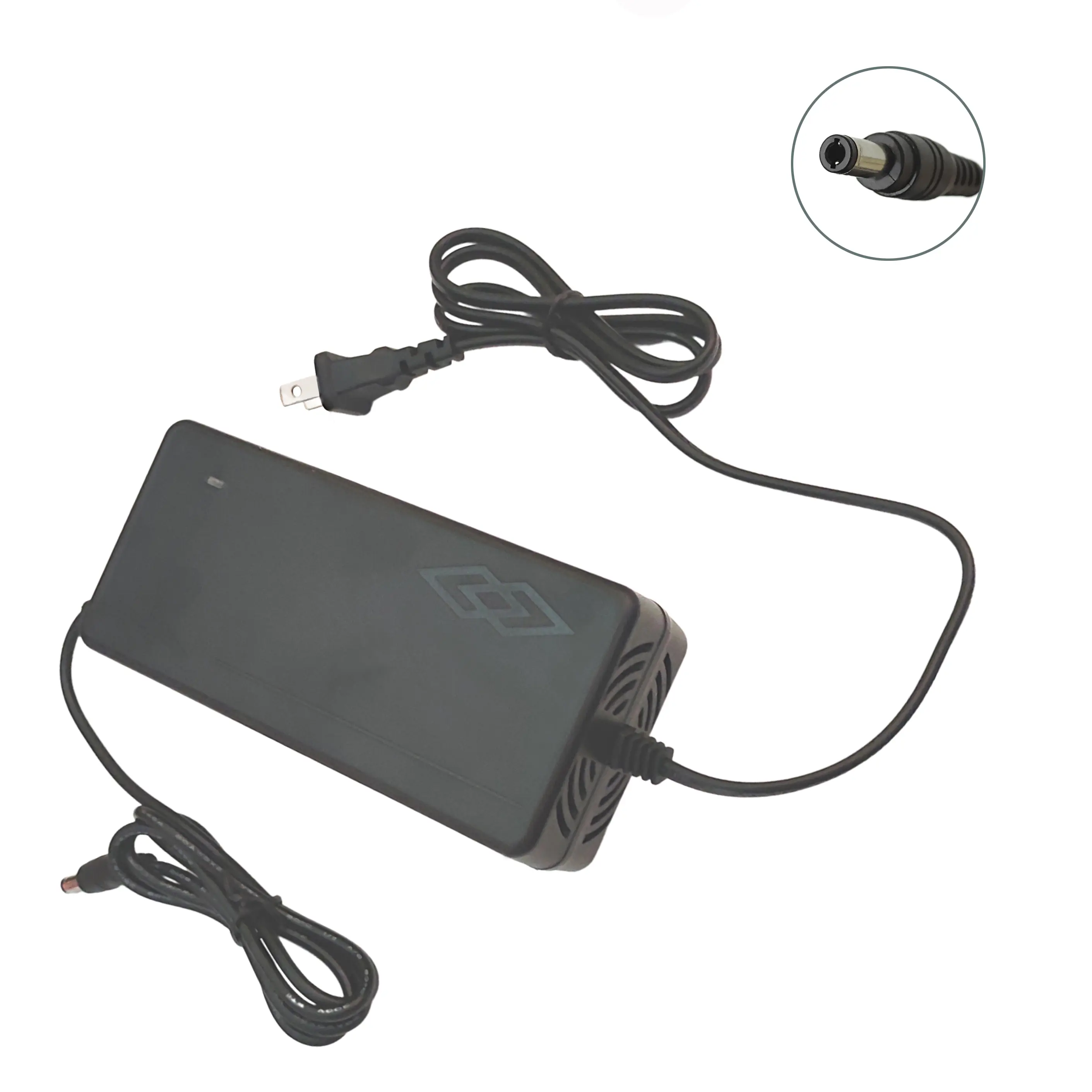 54.6V 2A Ebike Charger for 48V 13S Lithium Ion Battery - Portable Replacement Power Adapter for Electric Scooters, 5.5x2.1mm Connector, OVP/OCP Protection, Ebike Accessories