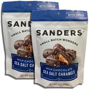 Sanders Small Batch Milk Chocolate Sea Salt Caramels 7 Oz, 2 Packs
