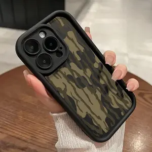 Soft Phone Case for iPhone 17 16 15 14 Pro Max 13 12 11 Plus Air Camouflage Harmony Pattern TPU Bumper Camera Lens Protection Rugged Durable Phone Cover