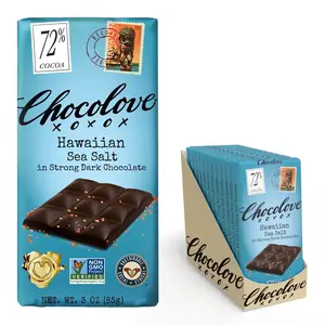 Chocolove Hawaiian Sea Salt In Strong Dark Chocolate Bar 3 Oz Pack Of 12