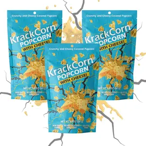 KrackCorn Cheddar Cheese Popcorn - Gluten-Free, Non-GMO Caramel Flavored Popcorn, Sweet and Salty Corn Gourmet Snack - Delicious Treat for Family Parties, Movie Nights - 8.5 oz, Pack of 3