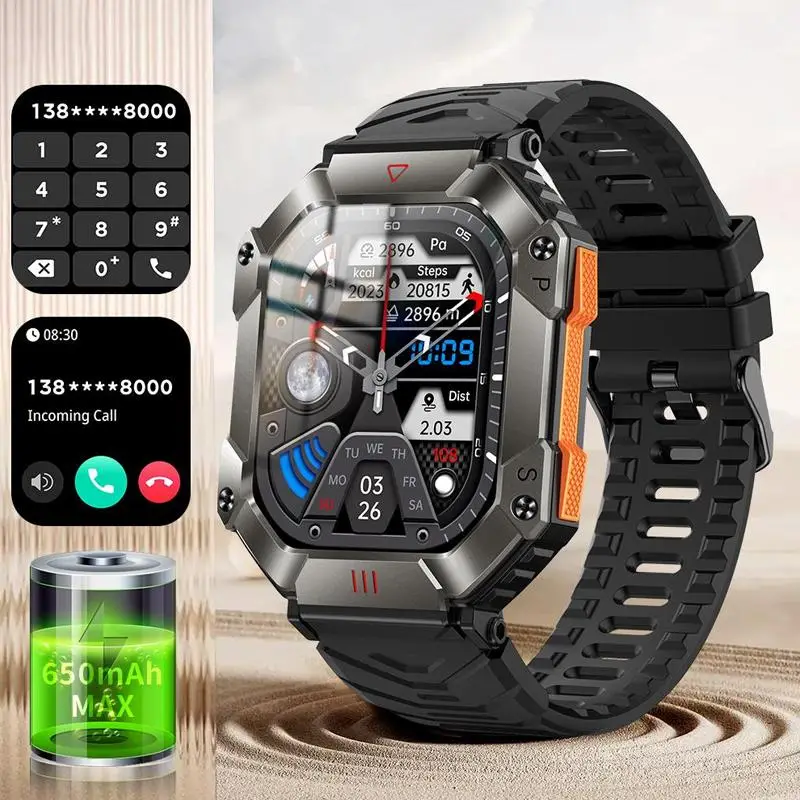 Multifunctional Smartwatch, Waterproof Touch Screen Digital Wristwatch, Smart Watches with Compass Mode, Fashion Square Smart Watch for Men Daily Life