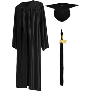 Shiny Graduation Cap and Gown with 2026 Tassel for High School and BachelorGift