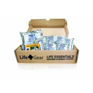 212 MAIN LIFE Plus GEAR Emergency Survival Supplies Kit - Portable Outdoor Survival Supplies with Heat Retention, Emergency Food, Water, Thermal Blanket for Outdoor Activities