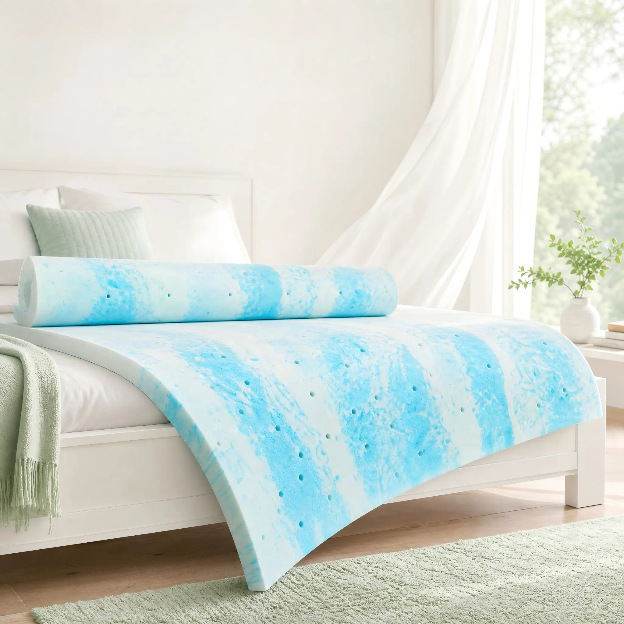 2 inch Mattress Topper Full Gel Memory Foam Mattress Topper Twin Size for Back Pain