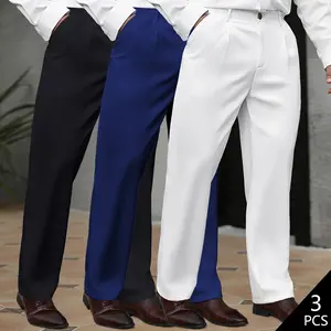 Men’s professional business dress pants, casual long trousers, versatile straight-leg suit pants for office workers, formal trousers