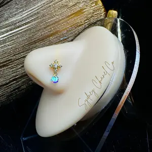 SCL Nose Treasures: Luxed Out Nose Studs L-Shaped Nose Rings fashionable body jewelry nose piercings Plated Stainless Steel