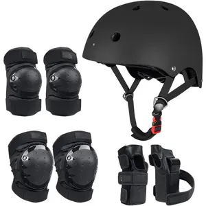 Adult & Kid Skating Protective Gear Set for Beginner to Advanced, Skateboard Helmet Knee and Elbow Pads with Wrist Guards for Inline Roller Skating, Scooter, Skateboarding