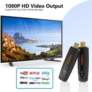 Wireless HDMI Kit 100M Zero-Lag Streaming, Dual-Band Auto-Switch, Plug & Play 1080P HD for TV Projector PC Meeting Live-Stream