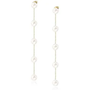 1 Pair Long Pearl Earrings |Minimalist 5 Pearls Drop Earring |earrings women|Bridal & Bridesmaids Gift for Her