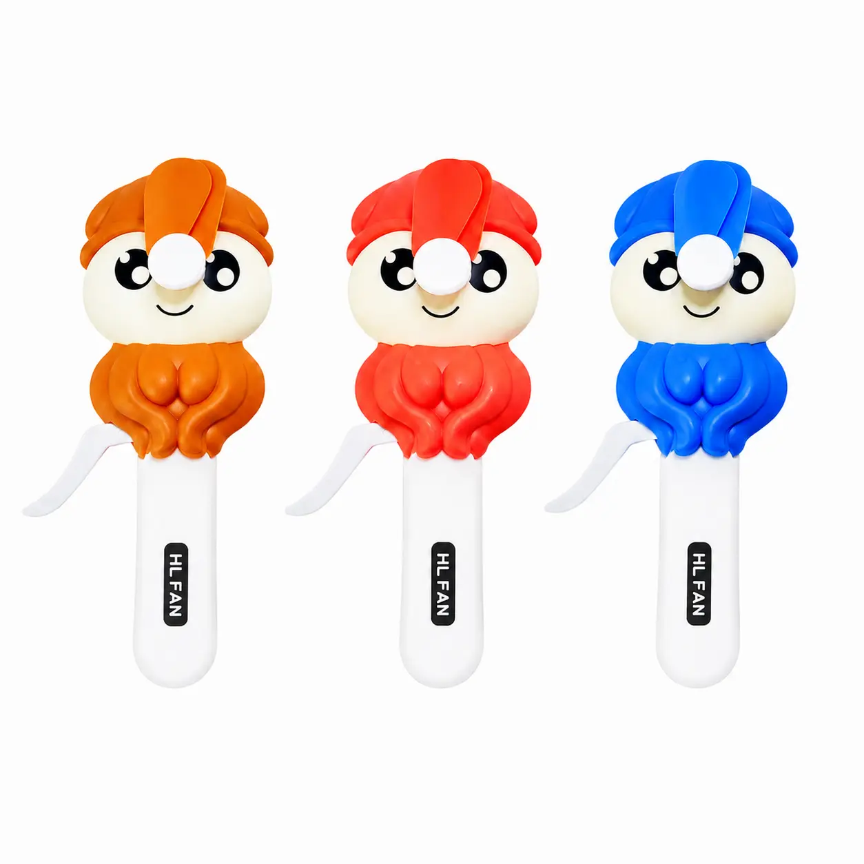 Cute Octopus Handheld Mini Fan | 1-Pack Battery-Free Manual Press Cooling Fan for Kids, Summer Travel, Home Office & Outdoor Activities