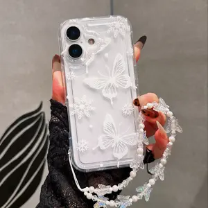 Butterfly Pattern Phone Case Cover, Airbag Anti-Drop Design, Compatible with iPhone 15 Pro Max & More, Perfect Gift for Her