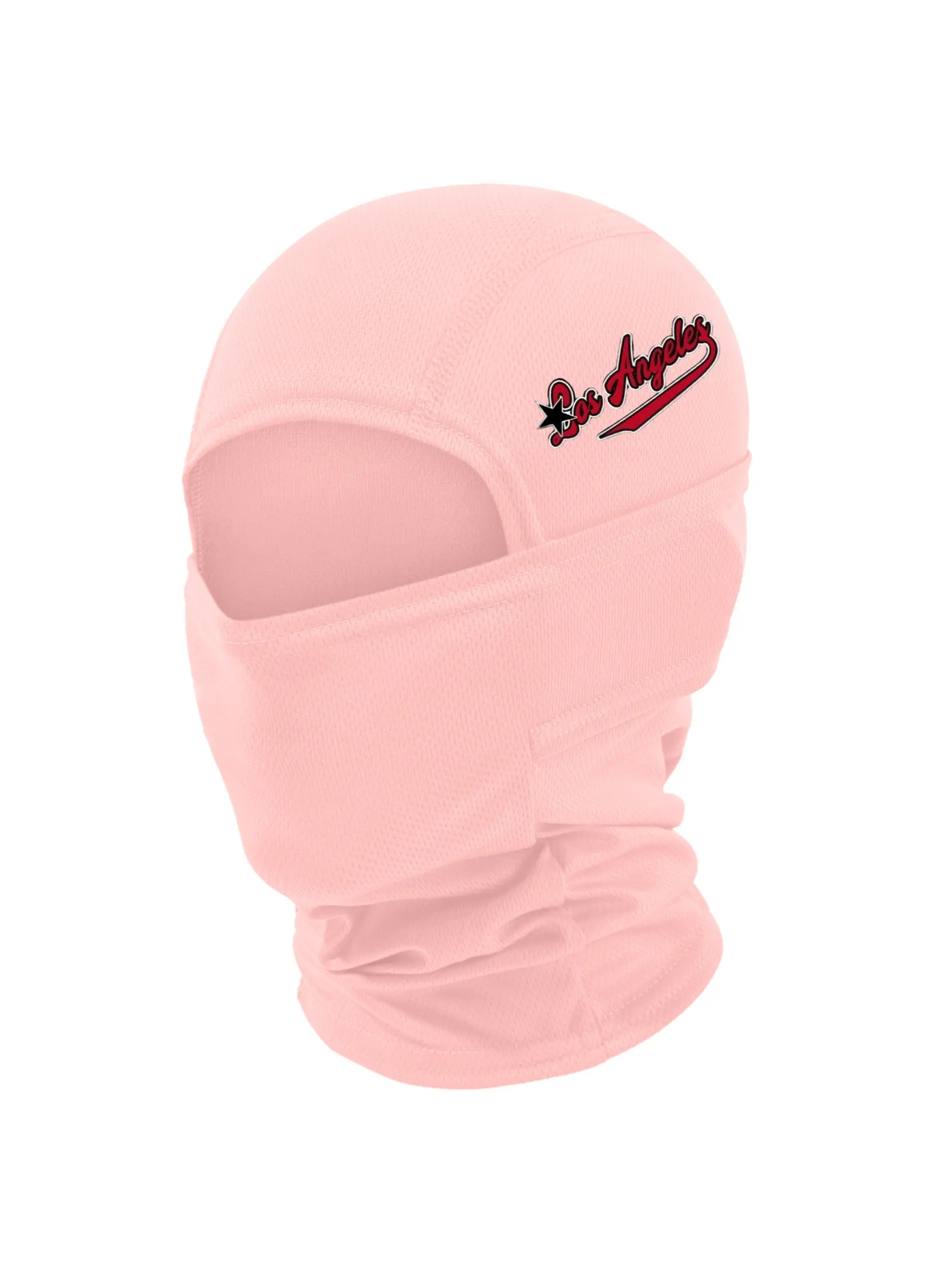 West Coast Y2K Summer Balaclava, Los Angeles Script Print, Lightweight Face Cover for Rave & Skate, Stylish Headwear for Trendy