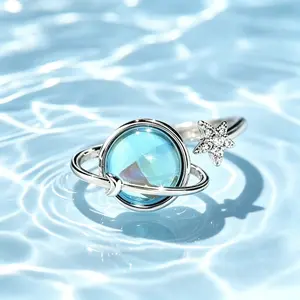 To My Daughter Star Moon Rotatable Fidget Ring, Anxiety Stress Relief Jewelry Gift