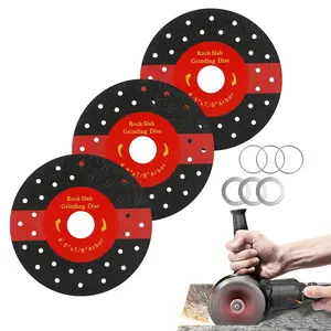 4-1/2 Inch Rock Slab Grinding Disc 3 count  Chamfered   Rock Slab Disc Ultra-Thin Tile  Disc Ceramic   for Angle  Marble Granite Porcelain Tile Glass