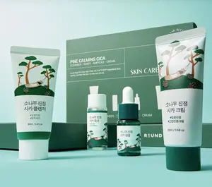 ROUND LAB Korean Pine Calming CICA Trial Kit - Soothing, Barrier-Strengthening Skincare Set with Hyaluronic Acid, Lightweight Hydrating Moisturizer