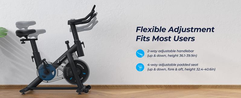 Merach Exercise Bike with New RPM Game Mode for Home Stationary Bike Enhanced Electronic with Holder Silent Belt Drive and Comfortable Seat Cushion for Cardio Workout Exclusive App ,Tablet Mount and Fitness Courses