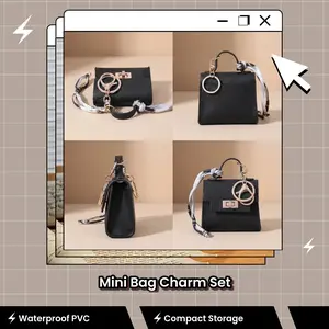 【Ideal Gift for Her】4-Piece Mini Bag Charm Set Suitable for Daily, Work and Outdoor Outings, Must-have Gift for Mother's Day, Valentine's Day, Birthday and Anniversary,Essential Gift for Her Special Occasions Wallet