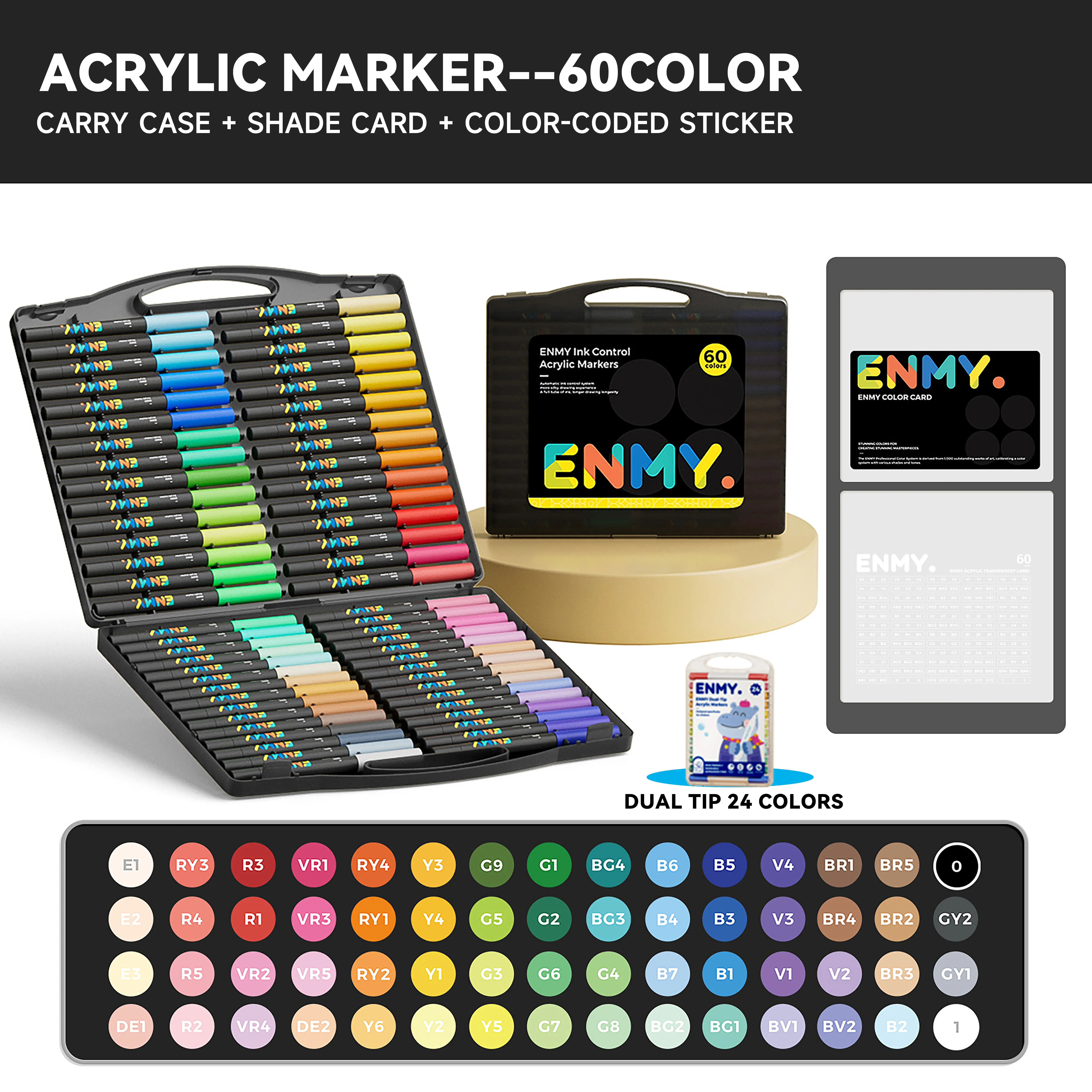 Enmy small black box-60 colors