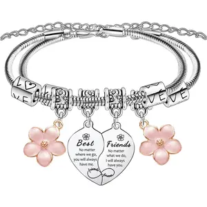 2 Pcs Best Friend Bracelets for Women Friendship Matching Bracelets for Best Friend Jewelry Gifts for Women Friend Sisters Besties Christmas Birthday Present Friendship Jewellery