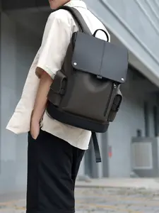 2025 Men's Fashion Casual New Style Color-Block Large-Capacity Water-Resistant Fabric Travel Backpack, High School College Student School Bag, Business Laptop Backpack, School Backpack Bookbag