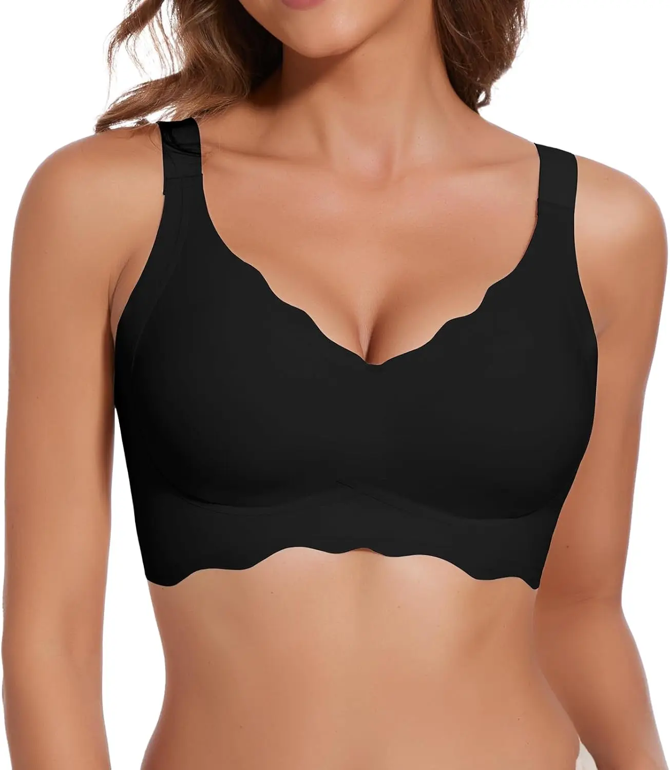 Women Wireless Padded Bra Jelly Bras Bralettes Support Back Smoothing Bras Push Up Wireless Bralettes Seamless Soft Comfort Everyday Bra