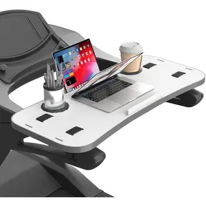 Treadmill Desk Attachment with Large Laptop Platform,   Workstation for Laptops/Tablets, Fits Treadmill Handlebars Up to 36 Inches, White