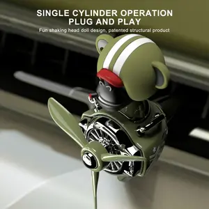 1set Cartoon Shaking Head Gorilla Pilot Car Air Freshener Rotating Propeller Outlet Fragrance Design Auto Accessories