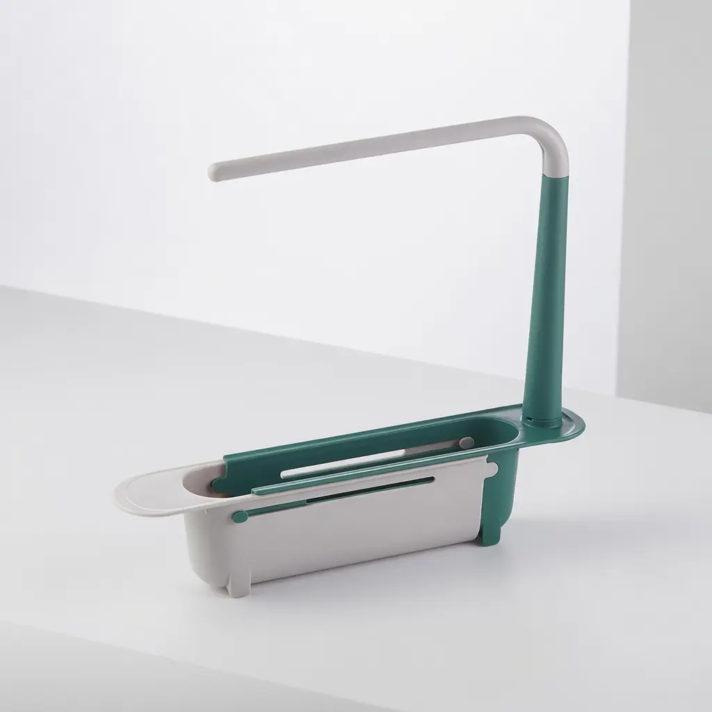 Thick Non-Woven 1-Layer Expandable Under Sink Organizer Shelf, Single Unit Telescopic Kitchen Storage Rack with Adjustable Dish Drainer & Towel Holder for Kitchen Utensils, Home Supplies, 12.5 To 17.7 Inches