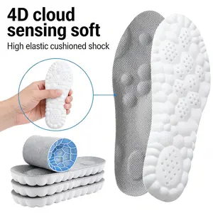 4D Cloud Soles for Men & Women Anti-Fatigue Shock Absorption Foot Pain Relief High Elastic Cushioned Non-Slip Soft Insoles for Daily Wear