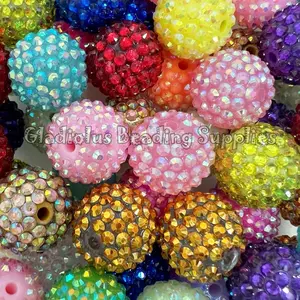 20mm Acrylic Rhinestone Beads - Random Mixed Colors