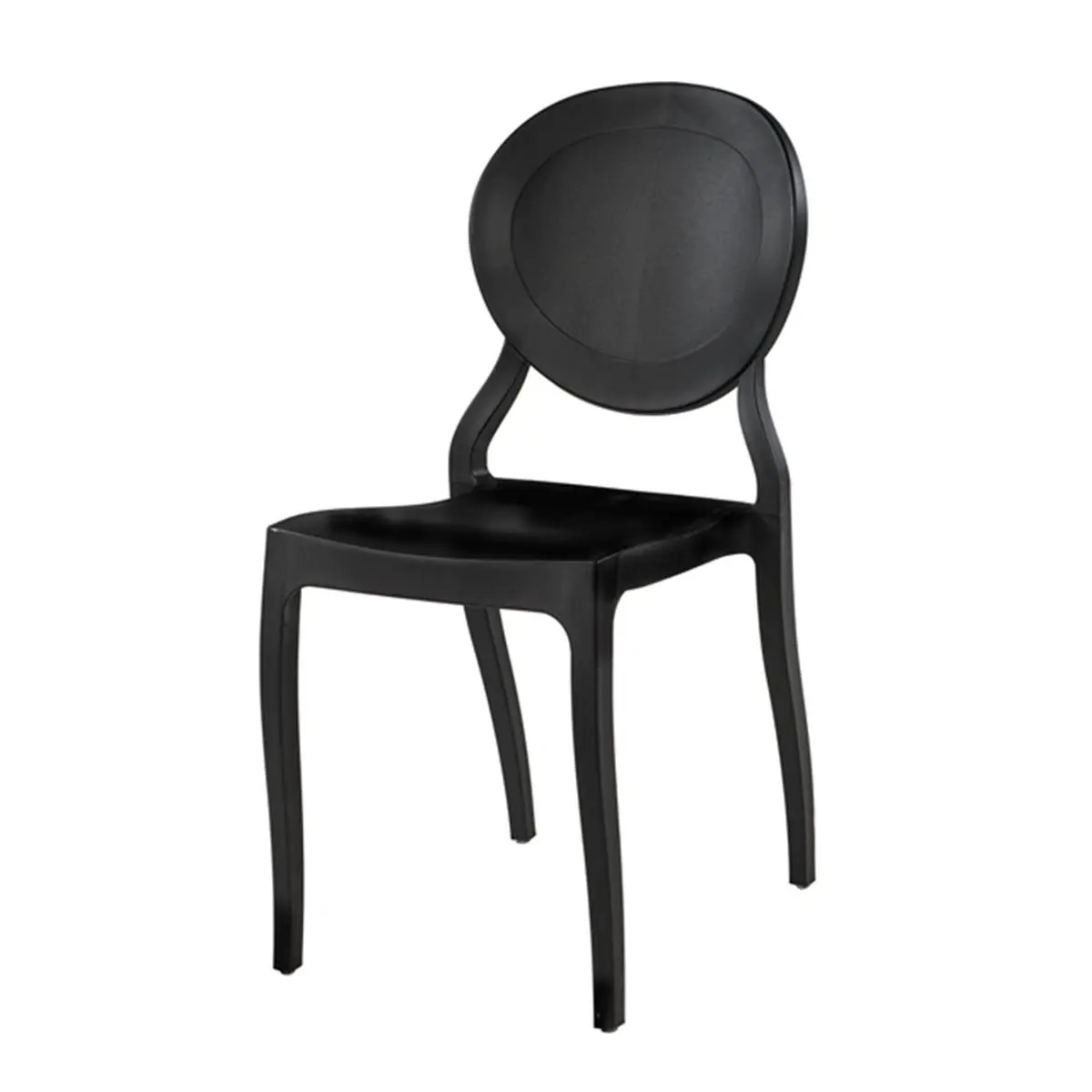 Max RPP-EMMA-BLK Emma Resin Polypropylene Stackable Event Chair - Black