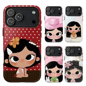 Cute Q-version Girl Phone Cases – Adorable cartoon girl and Miffy themed phone cases, compatible with iPhone 17/16/15/14/13/12/11 Pro Max/Plus and Samsung Galaxy S23FE/22/23/24/25 | Playful polka dot floral style, a perfect gift for a gentle girl.