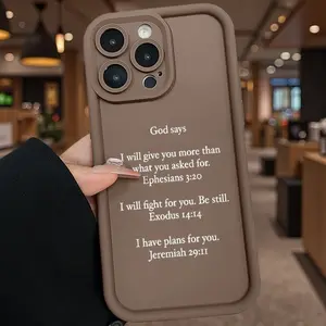 God Prayer Promise Phone Case for iPhone 17 Pro Max Air 16 Pro Max 15 Plus 16E 14 13 12 11 XS mini Shockproof Soft Silicone Cover Drop Protection Advanced Fashion Gift