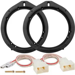 Car 6.5 Inch Speaker Adapter Bracket W/Wiring Harness Kit Select for 2006-2013 Honda Civic/Accord/CR-V/Acura 2007-2013 Aftermarket Front Rear Door Speaker Ring