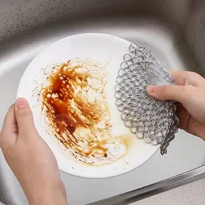 304 Stainless Steel Wire Ball Pot Brushing Net Kitchen Cleaning And Decontamination New Creative Non-shedding Pot Brush