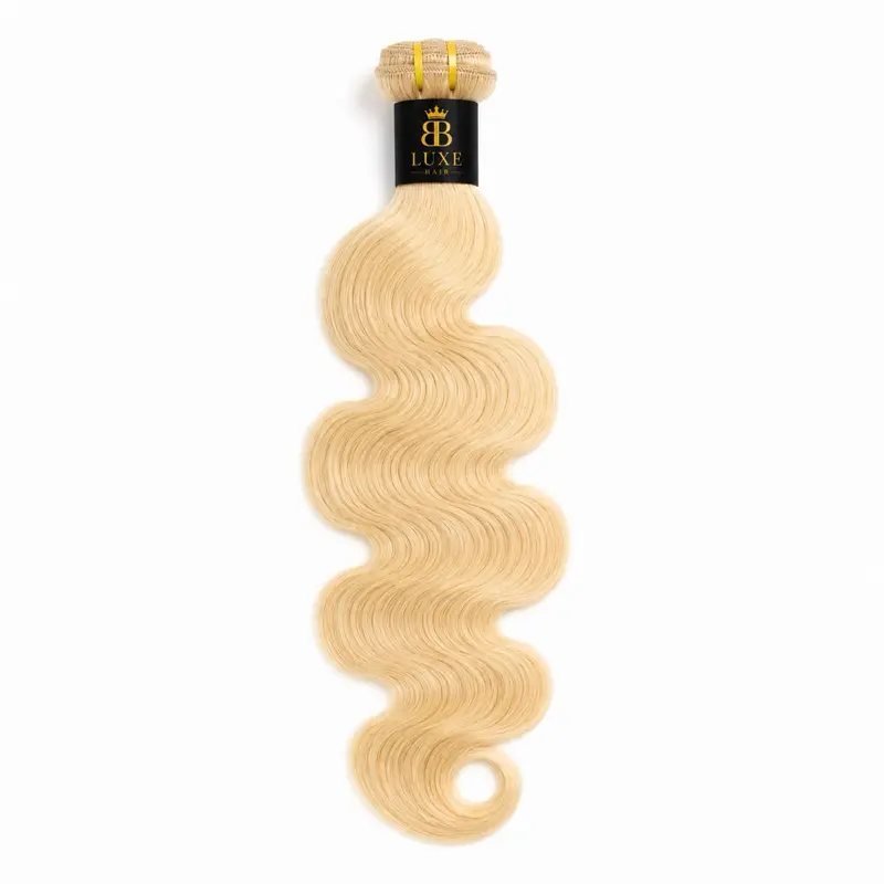 BB Luxe Hair 15A Raw Virgin Blonde Body Wave Bundle | 100% Human Hair Extensions | Soft, Thick Ends | 16-30 Inch Brazilian Russian