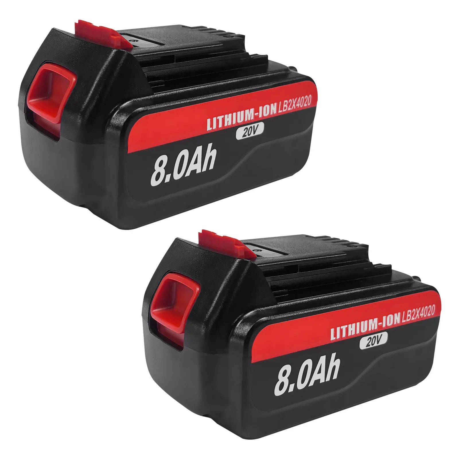 2-Pack 8.0Ah 18V Lithium-Ion Replacement  for BLACK+DECKER R20, High-Capacity Compatible with LBX20 LBX4020 LB2X4020 LBXR20 CHH2220 LDX120C LDX120SB LGC120 LHT2220 LST120 LST220 LSW20, Cordless Tool  Multi-Port Rapid Charger Station EGO Battery, Diy Users