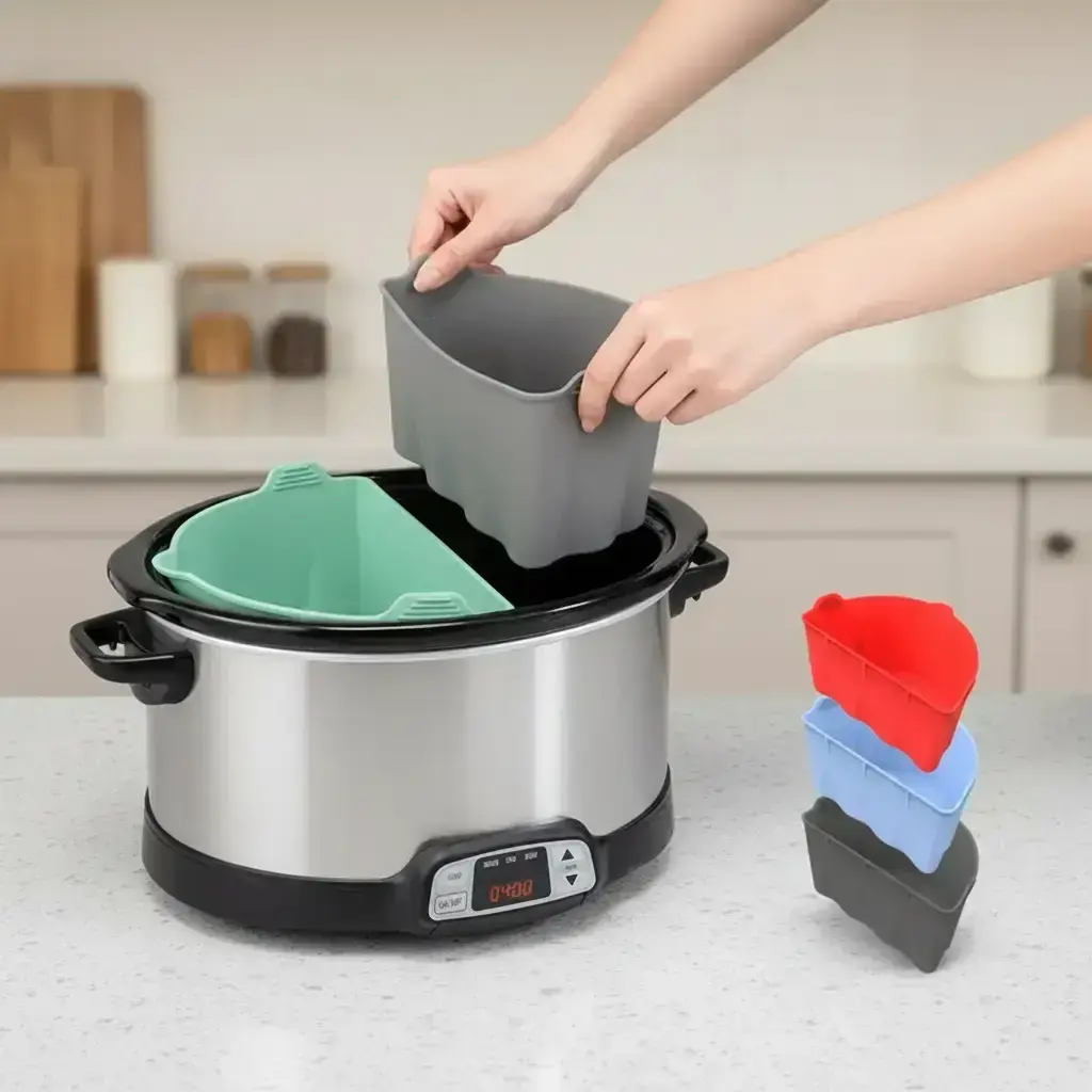 Mother's Day Gift Silicone Replacement Slow Cooker Liner, Reusable Easy To Wash Soft Liner, Kitchen Accessories for Air Fryer, Deep Fryer, Oven, Microwave, Slow Cooker, Kitchen Appliance Accessories, Fryer Liners