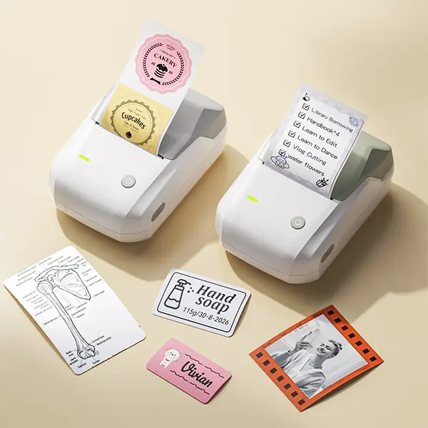 Niimbot Thermal label printer B1 sticker printer - 2 Inch Mini Label Sticker Printer deliver 1 roll of thermal label，Multiple Templates for Creative