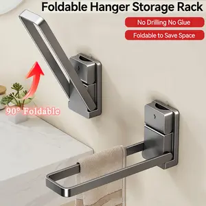 Strong Suction Cup Invisible Foldable Clothes Drying Rack, Indoor Home Balcony Wall Mounted No Drilling, Easy Storage for Family and Travel