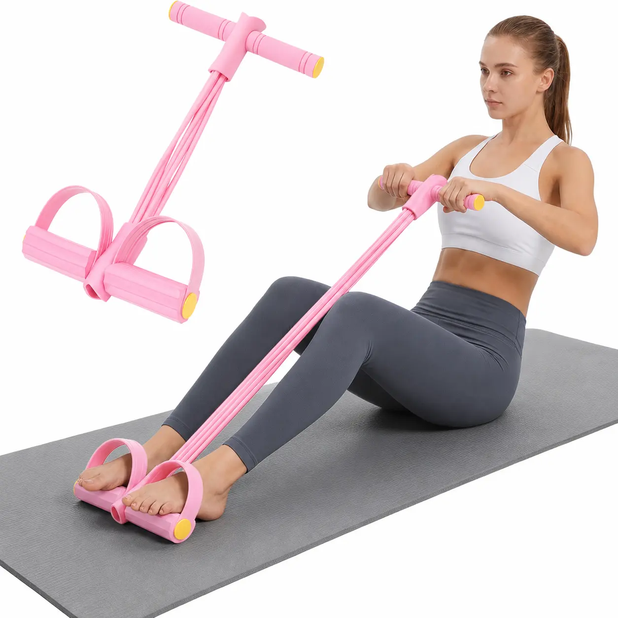 Multifunctional Pedal Resistance Band Exerciser - 6 Heavy-Duty Tubes, High Tension Portable Fitness Equipment for Home Full-Body Workouts & Muscle Rehabilitation Stretching