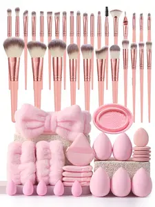 30PCS  Makeup Brush Sets Premium Synthetic Hair Eyeshadow Blending Brush Sets Cosmetics Tools+24PCS Makeup Tools Set