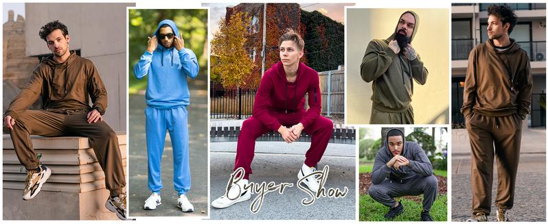 COOFANDY Men's Tracksuit 2 Pack Hooded Athletic Sweatsuits Casual Running Jogging Sport Suit Sets