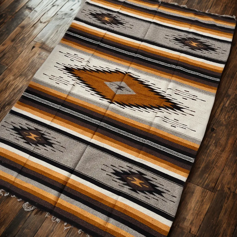 Golden Canyon Wool Mexican Blanket