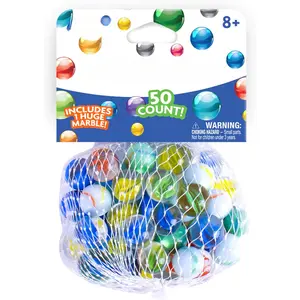 Sunny Days Entertainment 50 Piece Marbles - Colorful Glass Marble for Kids Games |   49 Players and 1 Shooter music player color mode Outdoor Arcade Basketball Game Set