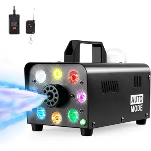 Fog Machine, 500W Portable Led  Machine with Lights (Red, Blue, Green) &  Remote Control for Halloween, Christmas, Wedding, Parties, DJ Performance & Stage Show
