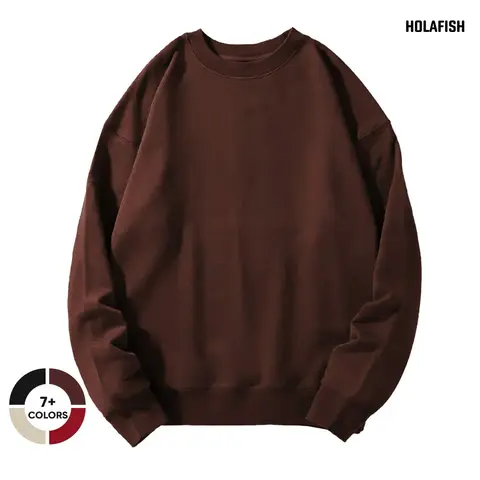 Holafish Women's Oversized Crew Neck Long Sleeve Cotton-Polyester Pullover - Soft Fleece-Lined, Everyday Fit Piece, Ideal for Work & Sweater Weather (Pairs with Jeans)
