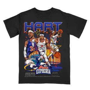 Josh Hart New York Basketball Graphic T-Shirt – Planet Euphoria Streetwear Tee for Knicks Fans with Dynamic Action Design